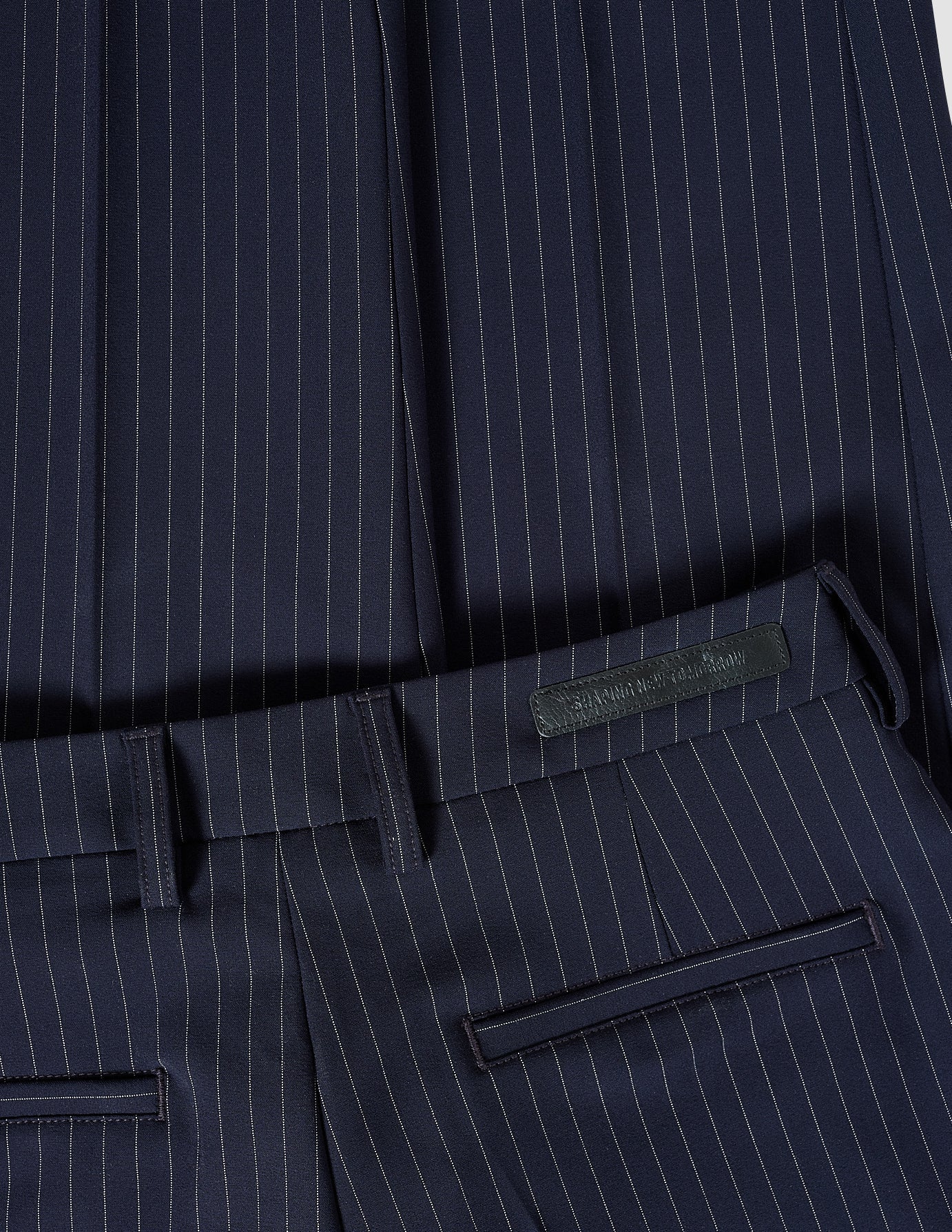 Essential Pants Tapered Navy Pinstriped
